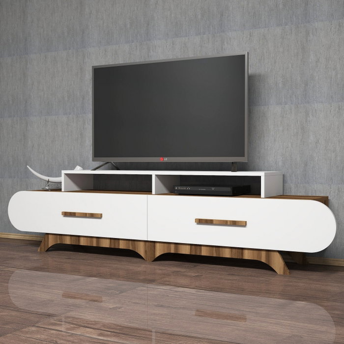 Hanah Home Soporte para TV Flora - Nogal, Blanco